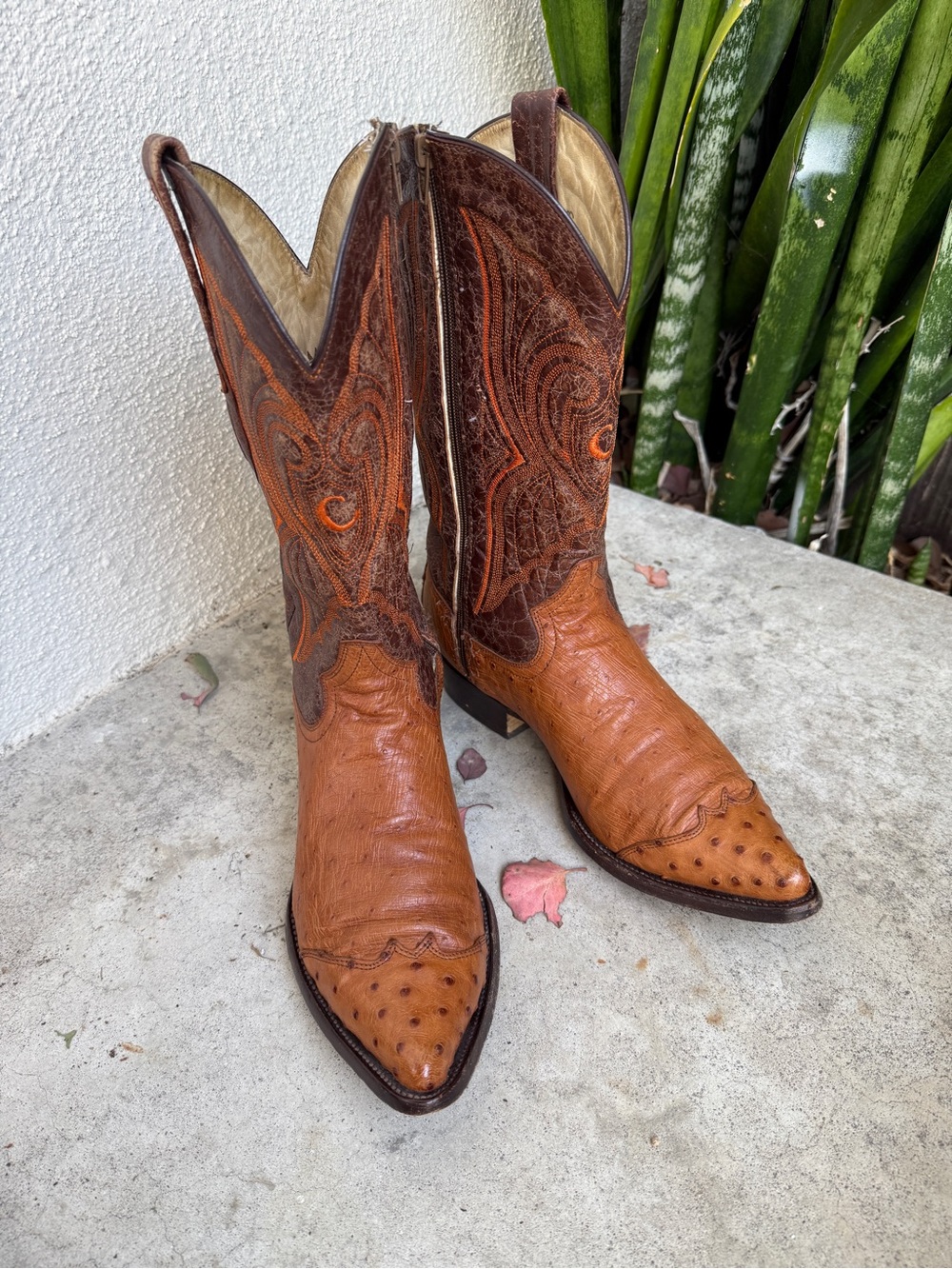 Men's Brown Ostrich Cuadra Cowboy Boots